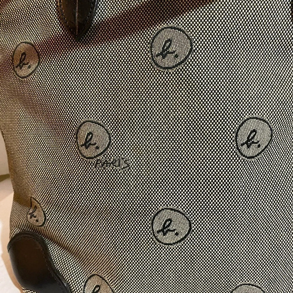 Agenes b voyage canvas leather tote handbag - Picture 5 of 12